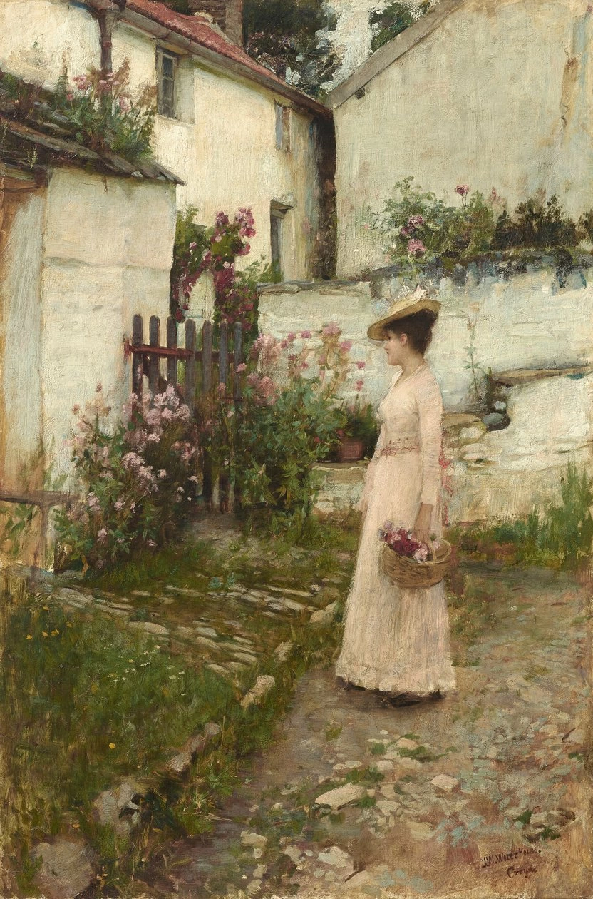 Raccogliere fiori in un giardino del Devonshire